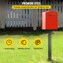 VEVOR Buzón Post Stand Mail Box Post 43" Acero con recubrimiento en polvo negro para exteriores