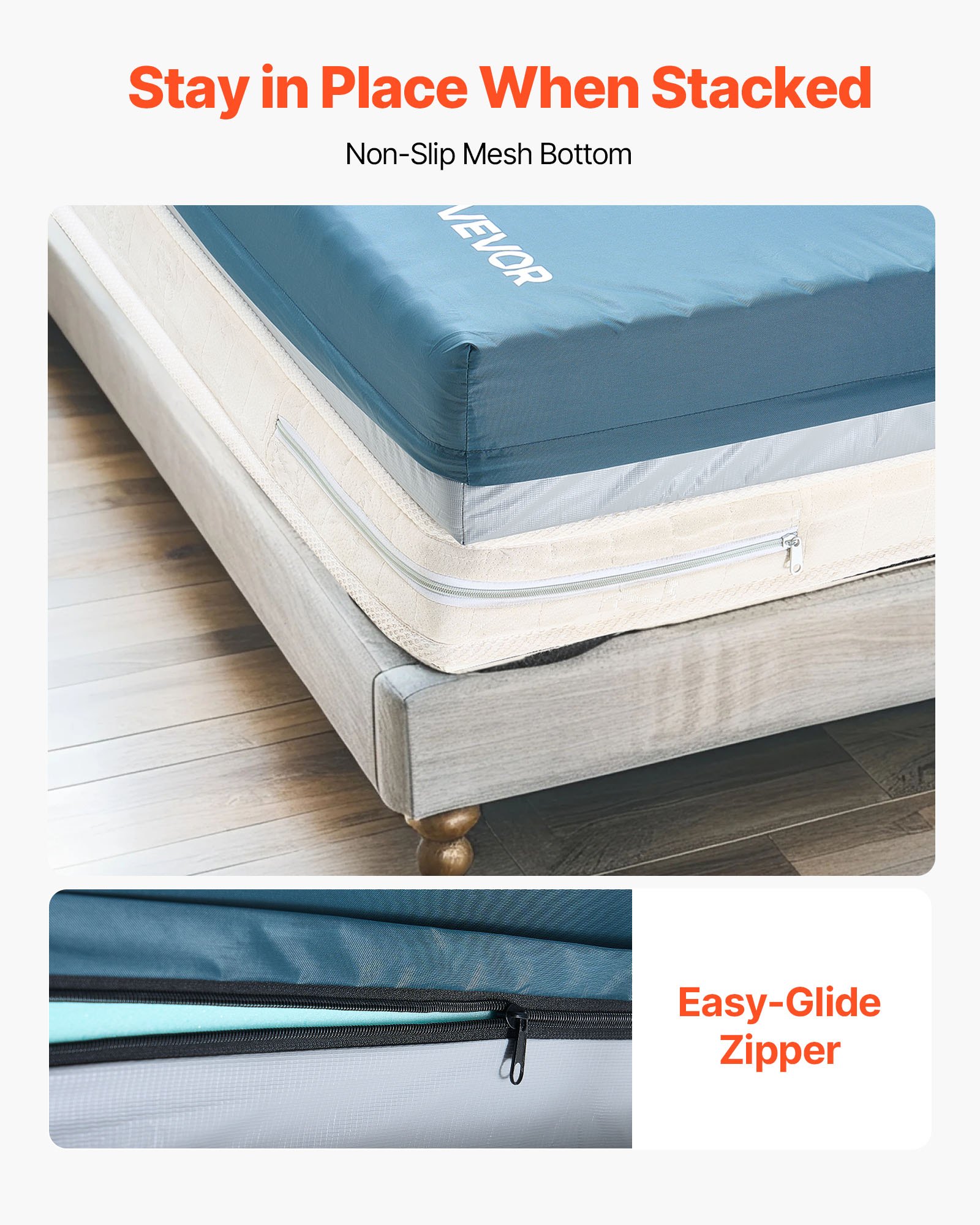 VEVOR Hospital Bed Mattress, 159 kg Load, Long Term Care Pressure Redistribution Medical-Grade Dual Layer Foam Mattress, Waterproof for Bedsore Treatment Nursing Homes & Home Care, 914 x 2030 x 153 mm