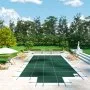 VEVOR Pool Cover, Suitable for Rectangular, In-Ground Pools (4.9 x 9.8 m), with 1.2 x 3.04 m Middle Step, Opaque Mesh Cover with Drainage Holes, Winter Safety Cover, Green