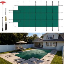 VEVOR Cubierta de Seguridad para Piscina Tamaño de Cubierta 5,5 x 10,4 m Cobertor para Piscina Rectangular Tamaño de Piscina 4,9 x 9,8 m Lona de Piscina para Piscinas Enterradas de Hogar Jardín Hotel