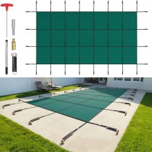 VEVOR Cubierta de Seguridad para Piscina Tamaño de Cubierta 5,5x10,4 m Cobertor para Piscina Rectangular Tamaño de Piscina 4,9x9,8 m Lona de Piscina para Piscinas Enterradas de Hogar Jardín Hotel
