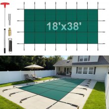 VEVOR Cubierta de Seguridad para Piscina Tamaño de Cubierta 5,5 x 11,6 m, Cobertor de Piscina Tamaño de Piscina 4,9 x 11 m, Lona de Piscina, para Todo Tipo de Piscinas como Hogar, Jardín, Hotel