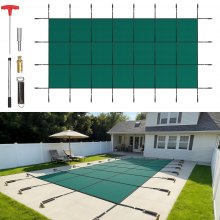 VEVOR Cubierta de Seguridad para Piscina Tamaño de Cubierta 5,5 x 11,6 m, Cobertor de Piscina Tamaño de Piscina 4,9 x 11 m, Lona de Piscina, para Todo Tipo de Piscinas como Hogar, Jardín, Hotel