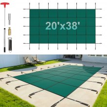 VEVOR Cubierta Rectangular de Protección para Piscinas Tubulares 548.64x1097.28CM Cobertor para Piscina Mejor Drenaje