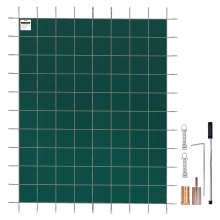 Cubierta rectangular de malla de seguridad para piscina, 20x40 pies, verde, invierno, exterior