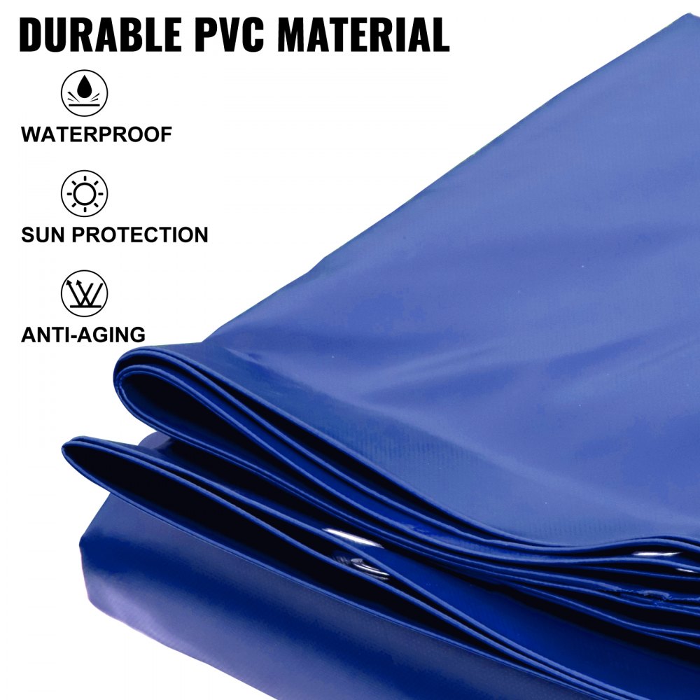 Vevor 2 M Cobertor De Seguridad Para Piscina Pvc Lona De Piscina Azul Redonda