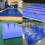 VEVOR Cubierta de Seguridad para Piscina Tamaño de 3,2 x 6,2 m Cobertor de Piscina Rectangular Tamaño de Piscina de 2,9 x 5,9 m Lona de Piscina de PVC Color Azul Fácil de Instalar y Prevenir Escombros