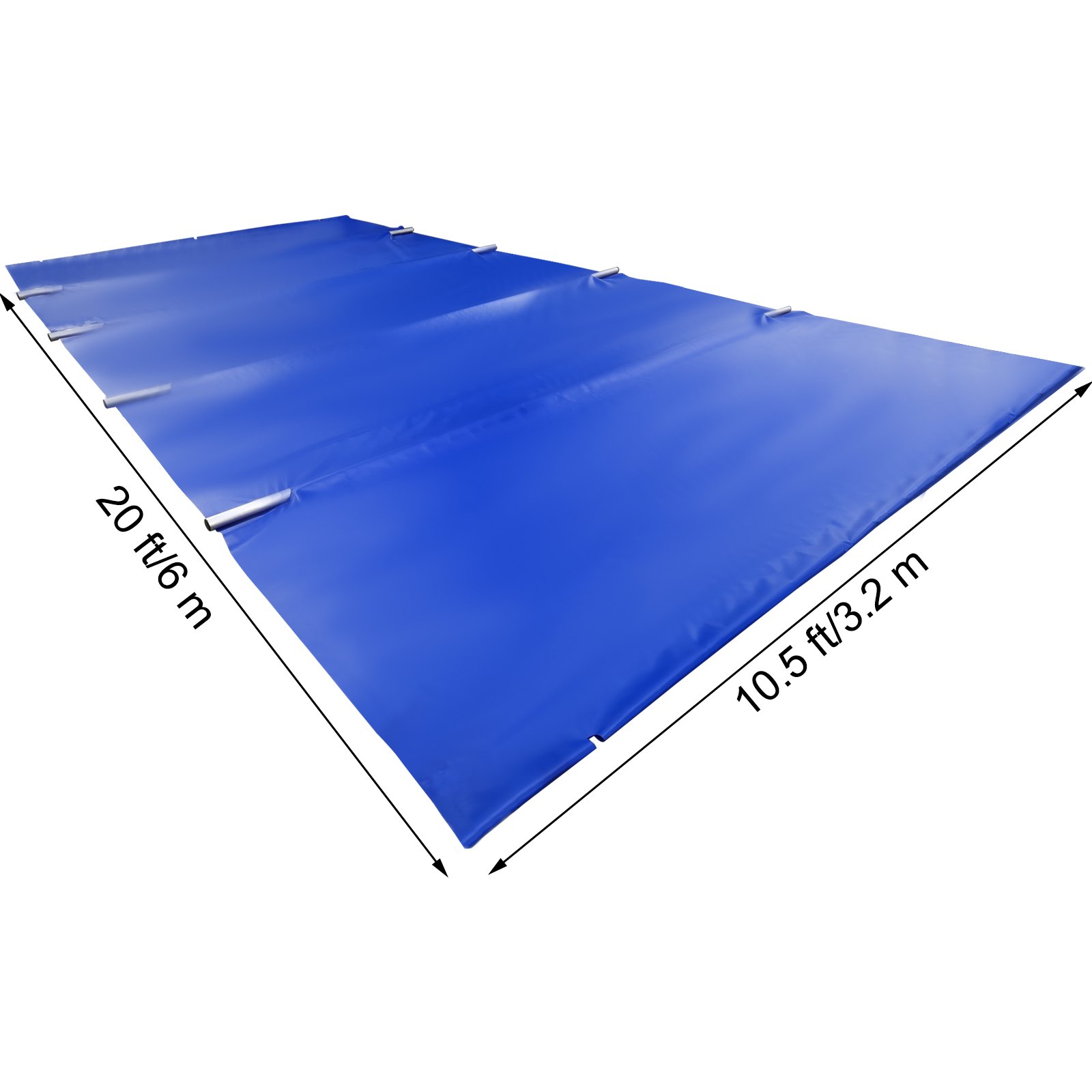 VEVOR Cubierta de Seguridad para Piscina Tamaño de 3,2 x 6,2 m Cobertor de Piscina Rectangular Tamaño de Piscina de 2,9 x 5,9 m Lona de Piscina de PVC Color Azul Fácil de Instalar y Prevenir Escombros