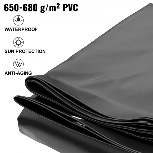 VEVOR Cubierta de Seguridad para Piscinas 3,5 x 5 m, Material de PVC Negro
