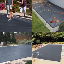 VEVOR Cubierta de Seguridad para Piscina de 3,5 x 6 m Rectangular de PVC Carbón