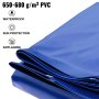 VEVOR Cubierta de Seguridad para Piscina, Tamaño de 4 x 7 m Cobertor de Piscina Rectangular, Tamaño de Piscina de 3,7 x 6,7 m Lona de Piscina de PVC Azul, Fácil de Instalar y Prevenir Escombros