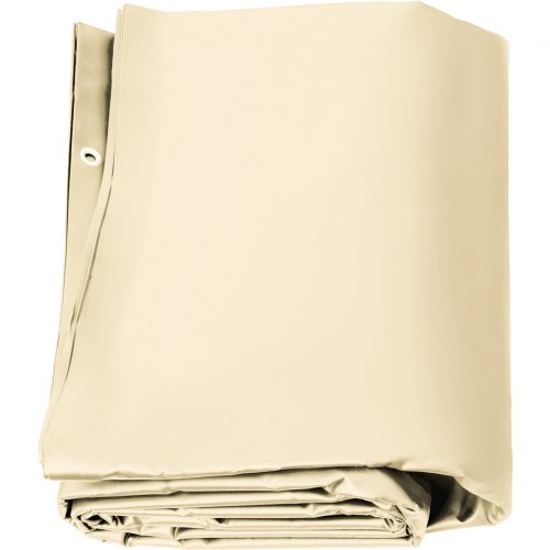 VEVOR Cubierta de Seguridad para Piscina, Tamaño de 4 x 8 m Cobertor de Piscina Rectangular Tamaño de Piscina de 3,7 x 7,7 m Lona de Piscina de PVC Color Beige, Fácil de Instalar y Prevenir Escombros