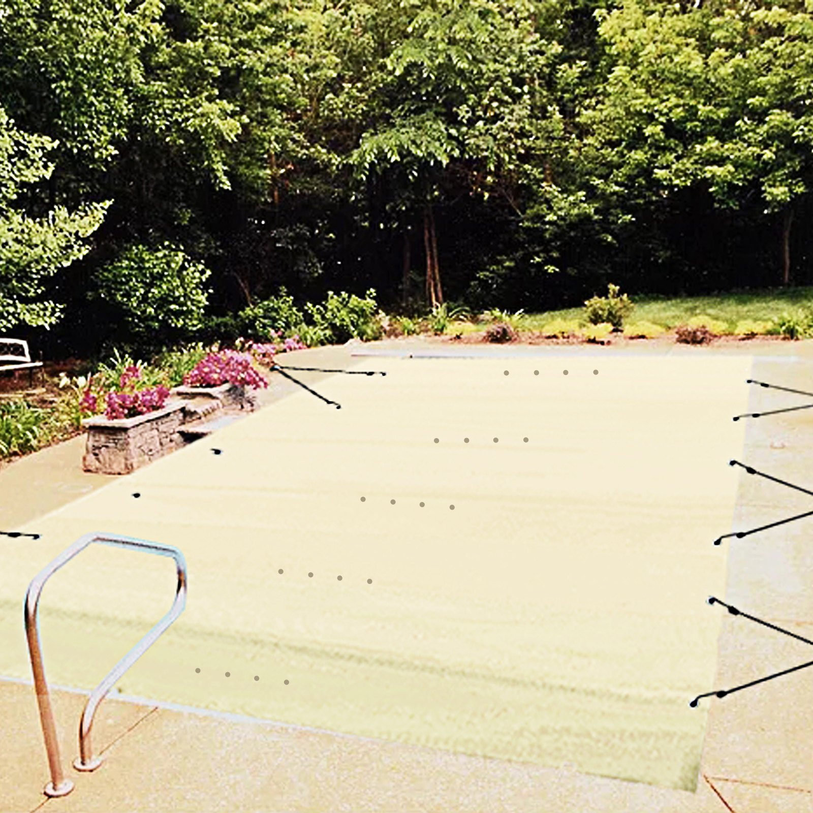 VEVOR Cubierta de Seguridad para Piscina, Tamaño de 4 x 8 m Cobertor de Piscina Rectangular Tamaño de Piscina de 3,7 x 7,7 m Lona de Piscina de PVC Color Beige, Fácil de Instalar y Prevenir Escombros