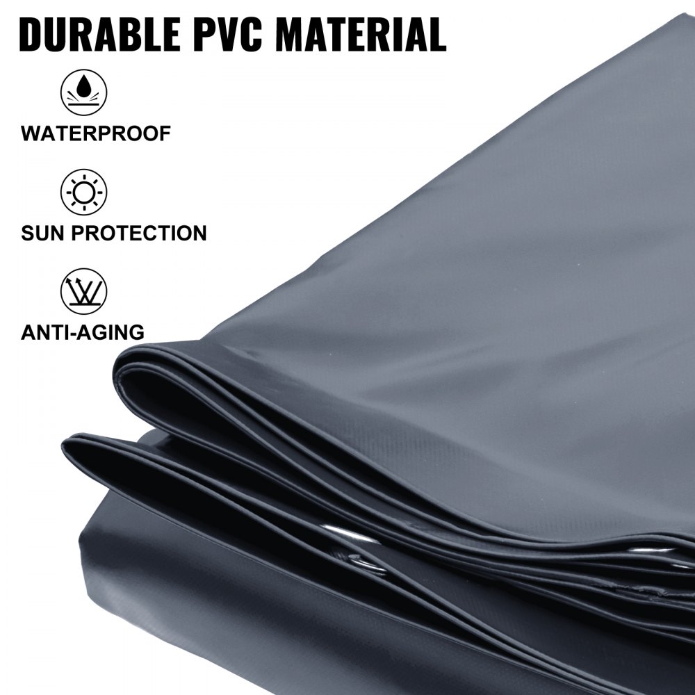 VEVOR Tamaño 6 x 3 m Cubierta de Seguridad de Piscina PVC Carbón Rectangular