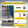El hardware completo para la cubierta de seguridad de piscina VEVOR incluye resortes de tensión, pernos de tierra y herramientas de instalación.