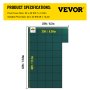 Dimensiones de la cubierta de seguridad para piscina VEVOR: cubierta de 22 x 42 pies para piscina de 20 x 40 pies, que se muestra con cuadrícula y medidas.