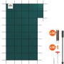 Cubierta de seguridad para piscina VEVOR con kit de herrajes de instalación, que incluye 30 anclajes y resortes.
