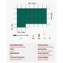 VEVOR Cubierta de Seguridad para Piscina Tamaño de Cubierta 5,49x10,36m Cobertor para Piscina Rectangular Tamaño de Piscina 4,88x9,75 m Lona de Piscina para Todo Tipo de Piscinas de Hogar Jardín Hotel