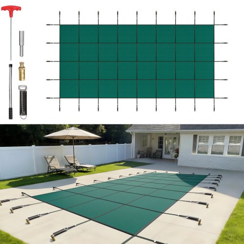 VEVOR Cubierta de Piscina Enterrada 6 x 12,8 m Cubierta de Seguridad Rectangular