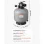 VEVOR Filtro de Arena de 508 mm y 189,3 LPM, para Piscinas Elevadas Enterradas, PE, con Válvula Multipuerto de 7 Vías, Retrolavado, Enjuague, Recirculación, Desagüe, Invierno y Modos Cerrados