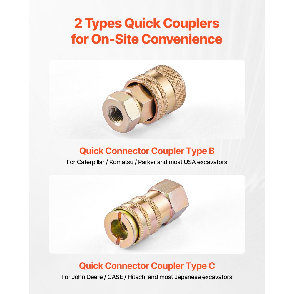 VEVOR Kit de Prueba de Presión Hidráulica, de 10/60/160/400/600 bar, Incluye 5 Manómetros, 20 Acoplamientos, 4 Acoplamientos Rápidos y 3 Mangueras para Excavadoras y Maquinaria de Construcción