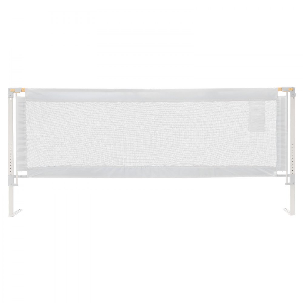 VEVOR Barandilla de Cama Infantil de 3 Lados, Tubo de Hierro Reforzado, Tela Oxford, Altura Ajustable de 68 a 89 cm, para Camas Tamaño Queen, Grosor de Colchón de 5 a 27 cm, 2000 x 620 mm, Gris
