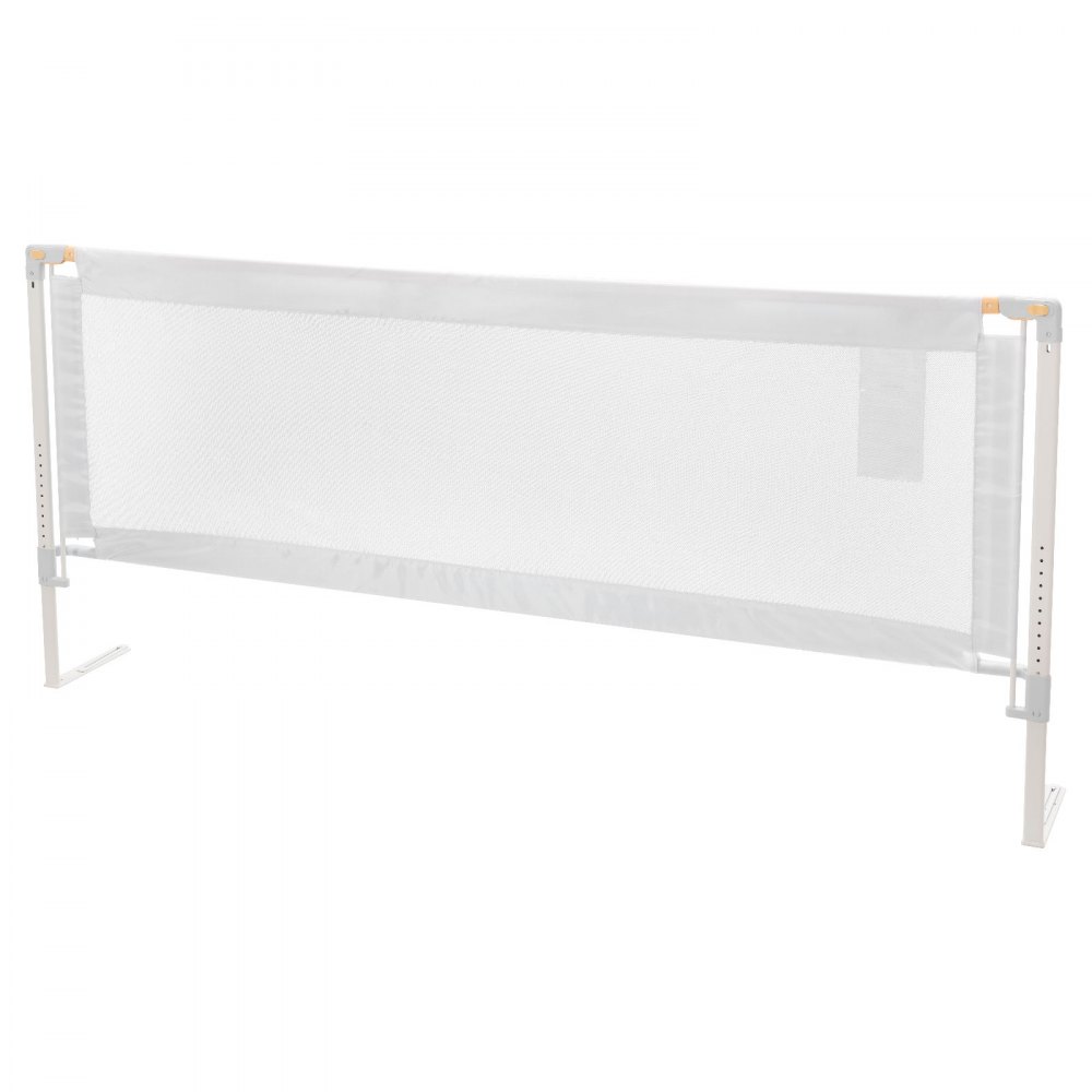 VEVOR Barandilla de Cama Infantil de 3 Lados, Tubo de Hierro Reforzado, Tela Oxford, Altura Ajustable de 68 a 89 cm, para Camas Tamaño Queen, Grosor de Colchón de 5 a 27 cm, 2000 x 620 mm, Gris