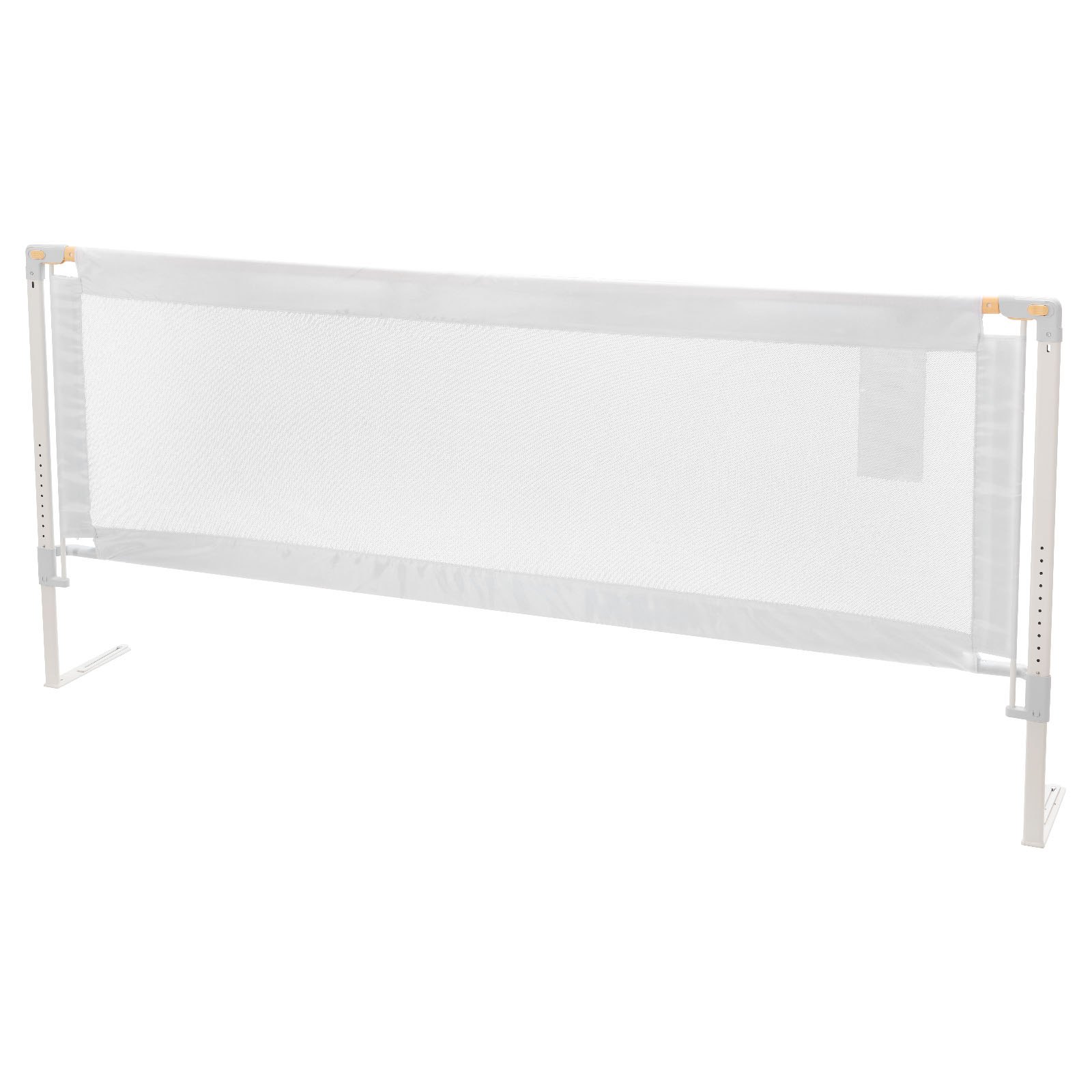 VEVOR Barandilla de Cama Infantil de 3 Lados, Tubo de Hierro Reforzado, Tela Oxford, Altura Ajustable de 68 a 89 cm, para Camas Tamaño Queen, Grosor de Colchón de 5 a 27 cm, 2000 x 620 mm, Gris