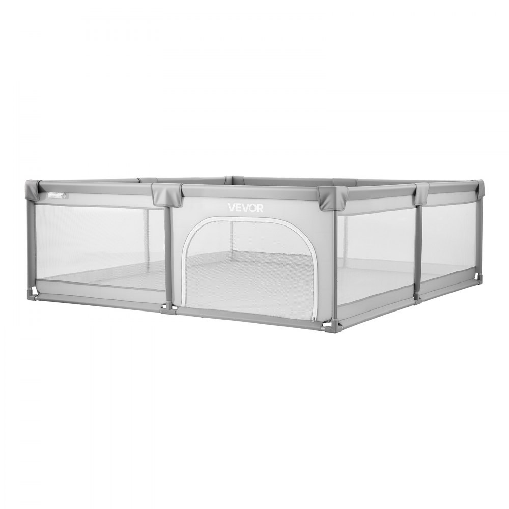 VEVOR Parque Infantil Grande para Niños Pequeños, Zona de Juegos con Valla para Interior y Exterior con 50 Pelotas de Océano, Puerta con Cremallera y Malla Transpirable, 2060 x 1545 x 650 mm