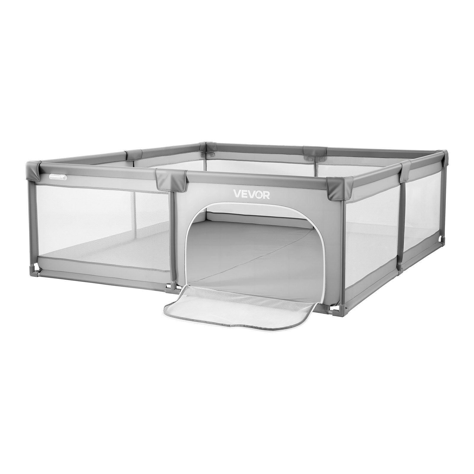 VEVOR Parque Infantil Grande para Niños Pequeños, Zona de Juegos con Valla para Interior y Exterior con 50 Pelotas de Océano, Puerta con Cremallera y Malla Transpirable, 2060 x 1545 x 650 mm