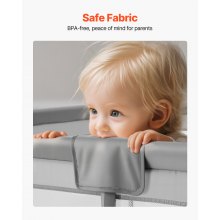 VEVOR Parque Infantil, Ideal para Niños Pequeños, para Interior y Exterior, con 50 Pelotas de Océano, Puerta con Cremallera y Malla Transpirable, Forma Rectangular, Gris, 2060 x 1840 x 650 mm