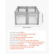 VEVOR Parque Infantil Plegable, con Puerta con Cremallera y Malla Transpirable Suave, Centro de Actividades sin Huecos para Niños 6 a 24 Meses, para Dormitorios, Exteriores, 1270 x 1270 x 695 mm