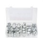 VEVOR 64-piece BSPP hydraulic fitting set, precision threaded hydraulic cap and plug set, galvanized steel, heavy-duty adapter set, dashboard sizes 04/06/08/10/12/16