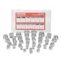 VEVOR 64-piece BSPP hydraulic fitting set, precision threaded hydraulic cap and plug set, galvanized steel, heavy-duty adapter set, dashboard sizes 04/06/08/10/12/16