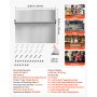 VEVOR Protector contra Salpicaduras 910 x 760 mm, Panel Antisalpicaduras de Acero Inoxidable, con Estante de Almacenamiento y Soporte para Colgar, Orificios Pretaladrados, para Campana Extractora