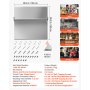 VEVOR Protector contra Salpicaduras 760 x 760 mm, Panel Antisalpicaduras de Acero Inoxidable, con Estante de Almacenamiento y Soporte para Colgar, Orificios Pretaladrados, para Campana Extractora