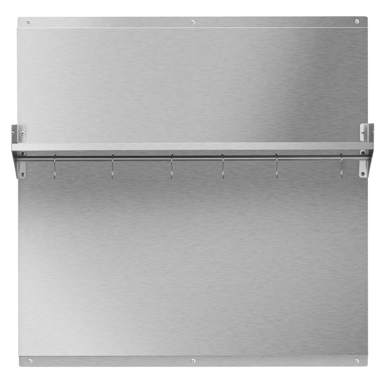 VEVOR Protector contra Salpicaduras 760 x 760 mm, Panel Antisalpicaduras de Acero Inoxidable, con Estante de Almacenamiento y Soporte para Colgar, Orificios Pretaladrados, para Campana Extractora