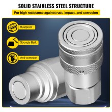VEVOR Acoplador hidráulico Acoplamiento rápido hidráulico Cuerpo de 1/2" Acoplamiento hidráulico 1/2" NPT Acoplamiento hidráulico Acoplamiento rápido 12 pares Acoplamiento rápido hidráulico 27,6 MPa