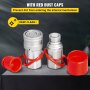 VEVOR Acoplamiento Hidráulico de Conexión Rápida 4 Kits Acoplamiento Hidráulico de Conexión Rápida Cuerpo 12,7 mm Rosca 1/2" NPT Acero Cara Plana Gran Caudal 45,5 L/min Conector para Línea