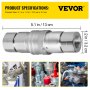 VEVOR Acoplamiento Hidráulico de Conexión Rápida 4 Kits Acoplamiento Hidráulico de Conexión Rápida Cuerpo 12,7 mm Rosca 1/2" NPT Acero Cara Plana Gran Caudal 45,5 L/min Conector para Línea