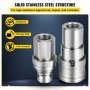VEVOR Acopladores Hidráulicos de Cara Plana Cuerpo de 1/2" Rosca con NPT de 1/2" Juego de Acoplamiento Hidráulico, Conexiones Hidráulicas de 4061 PSI, Acoplador Hidráulico, con Accesorios Completos