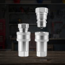 VEVOR Acopladores Hidráulicos Cónicos de Φ 38 x 88 mm 4 Tapas Antipolvo Blanco