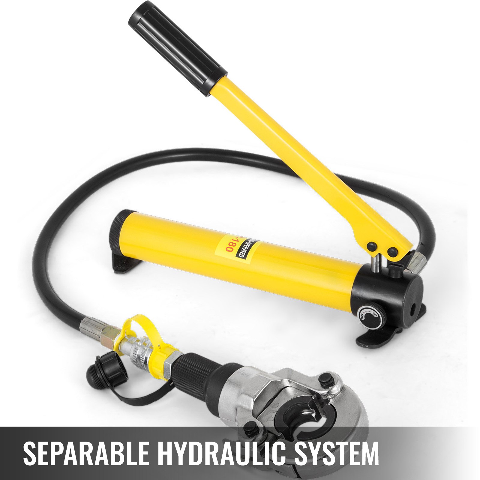 VEVOR Alicate Hidráulica con 5 Matrices Extraíbles 12-28 mm, Crimpadora Hidráulica 360 °, 6 toneladas de Fuerza de Presión, Separador de Alicates para Terminales Cables de Cobre Aluminio en Forma de V