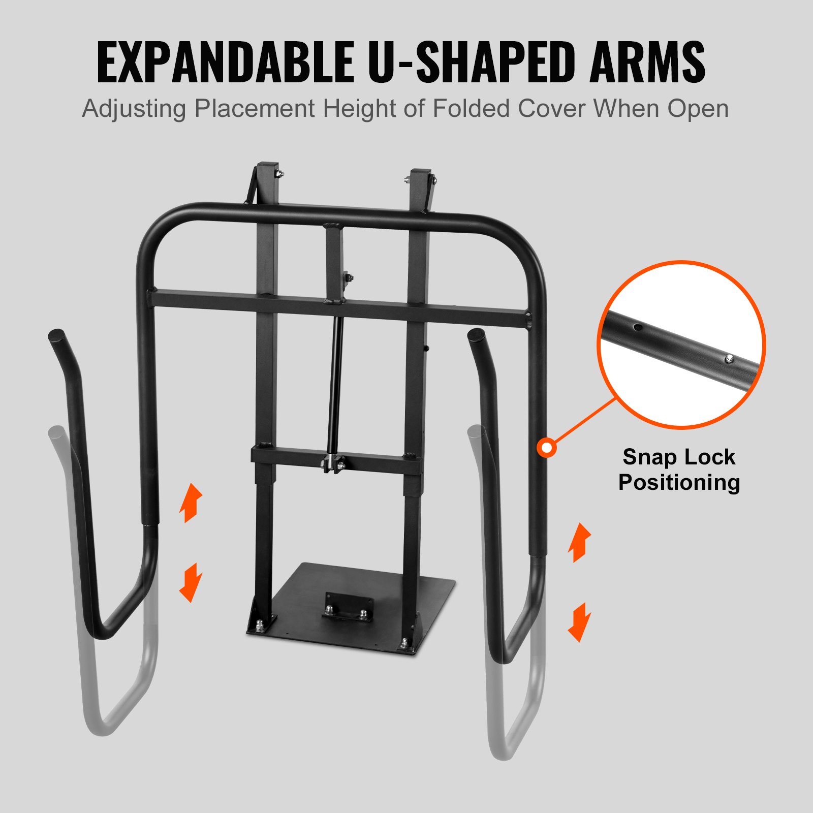 VEVOR Hot Tub Cover Lift, Spa Cover Lift, Hydraulic, 84-105 cm (H), 135-235 cm (W), Adjustable, Installed on One Side at the Bottom, for Various Sizes of Hot Tubs