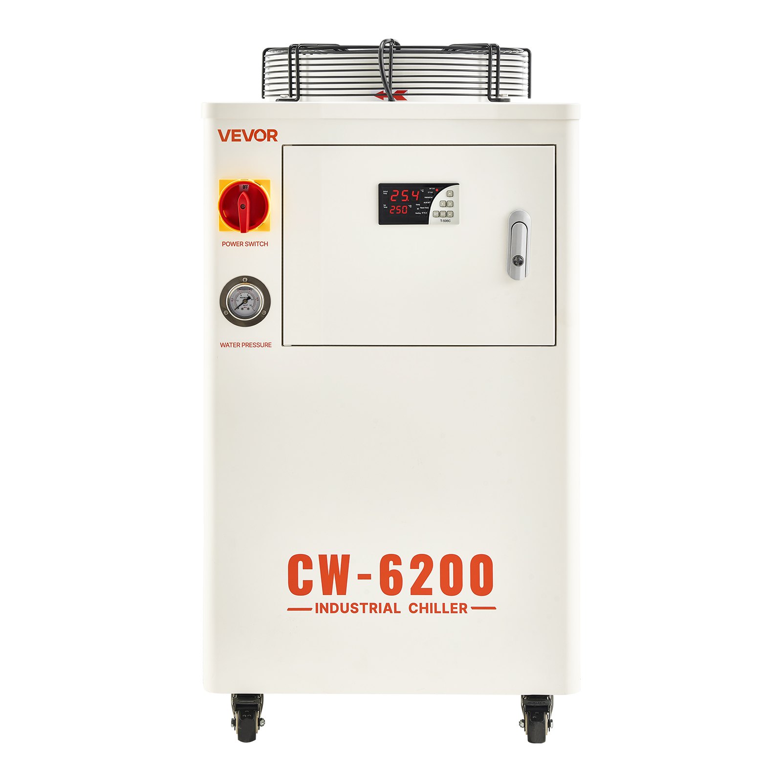 VEVOR Enfriador de Agua Industrial 17.060 BTU/h, Sistema de Enfriamiento de Enfriador de Agua con Compresor, Caudal Máximo de 18,5 GPM Tanque de 15 L, para Máquina de Grabado y Corte Láser de CO2