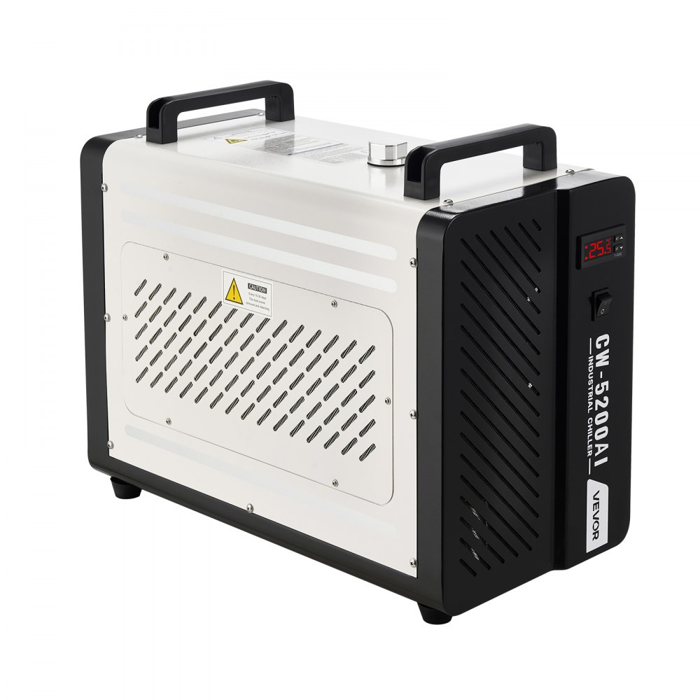 VEVOR Enfriador de Agua Industrial 5460 BTU/h, Sistema de Enfriamiento de Enfriador de Agua con Compresor, Caudal Máximo de 4,2 GPM, Tanque de 7 L, para Máquina de Grabado y Corte Láser de CO2