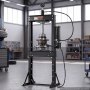 VEVOR Prensa Hidráulica de Taller, Carga Máxima de 20 t, con Bastidor en H, Altura Ajustable en 9 Niveles, de Acero Resistente, Manual/Neumática, para Doblar, Enderezar y Prensar Juntas Universales