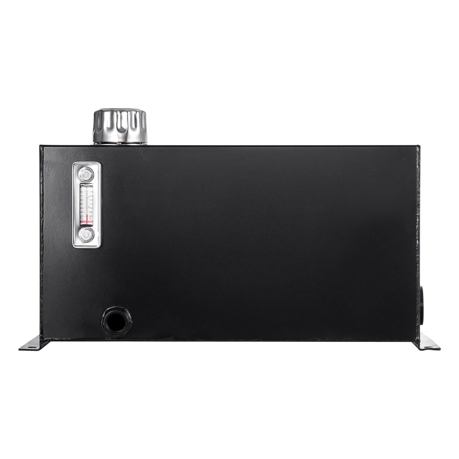 VEVOR Depósito de Fluido Hidráulico 37,8 L Tanque de Combustible de Acero Tanque de Transferencia de Gasolina con Filtro Medidor de Temperatura Tapa de Respiradero para Tractores y Camiones, Negro