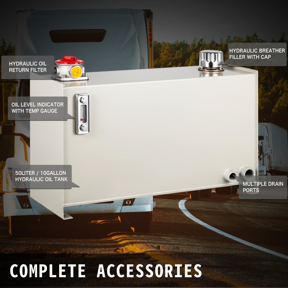 Tanque De Aceite Hidráulico, Tanque De Combustible 50 L, Con Indicador Y Filtro