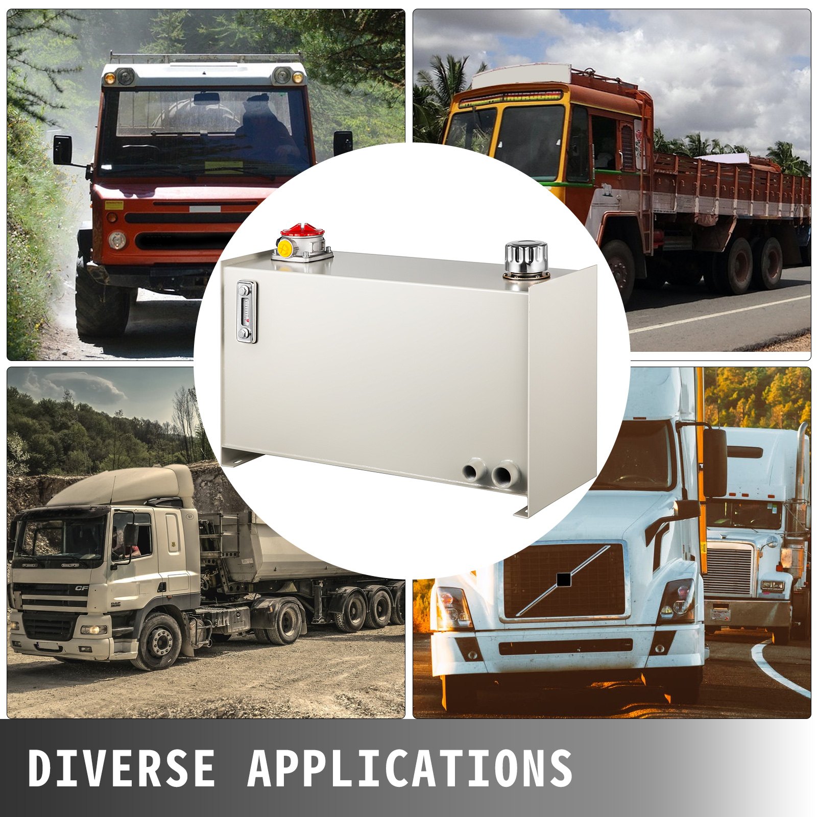 Tanque De Aceite Hidráulico, Tanque De Combustible 50 L, Con Indicador Y Filtro